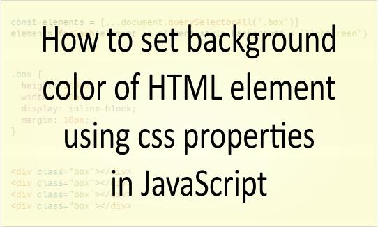 How to set background color of HTML element