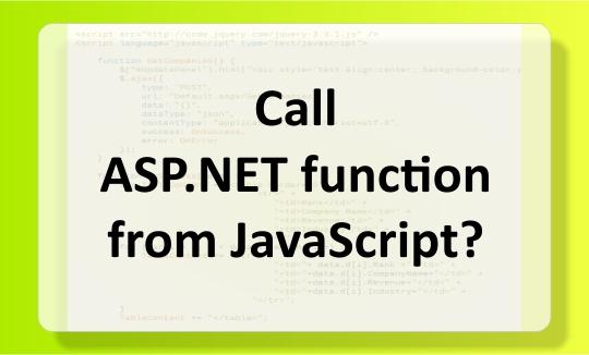 Call ASP . NET function