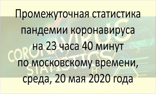 Статистика пандемии, 20 мая 2020 года