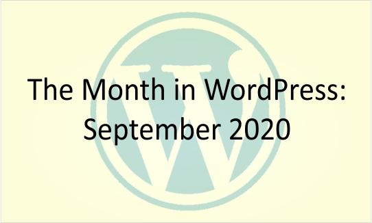 WordPress: September 2020