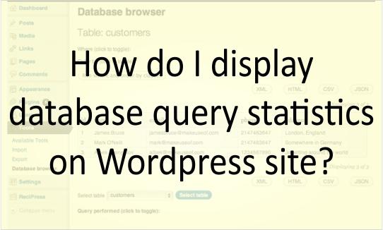Database query statistics on Wordpress site