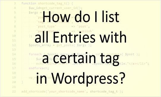 widget: list all entries with a certain tag