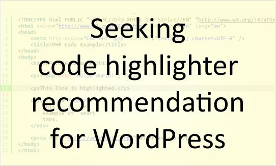 Code highlighter recommendation